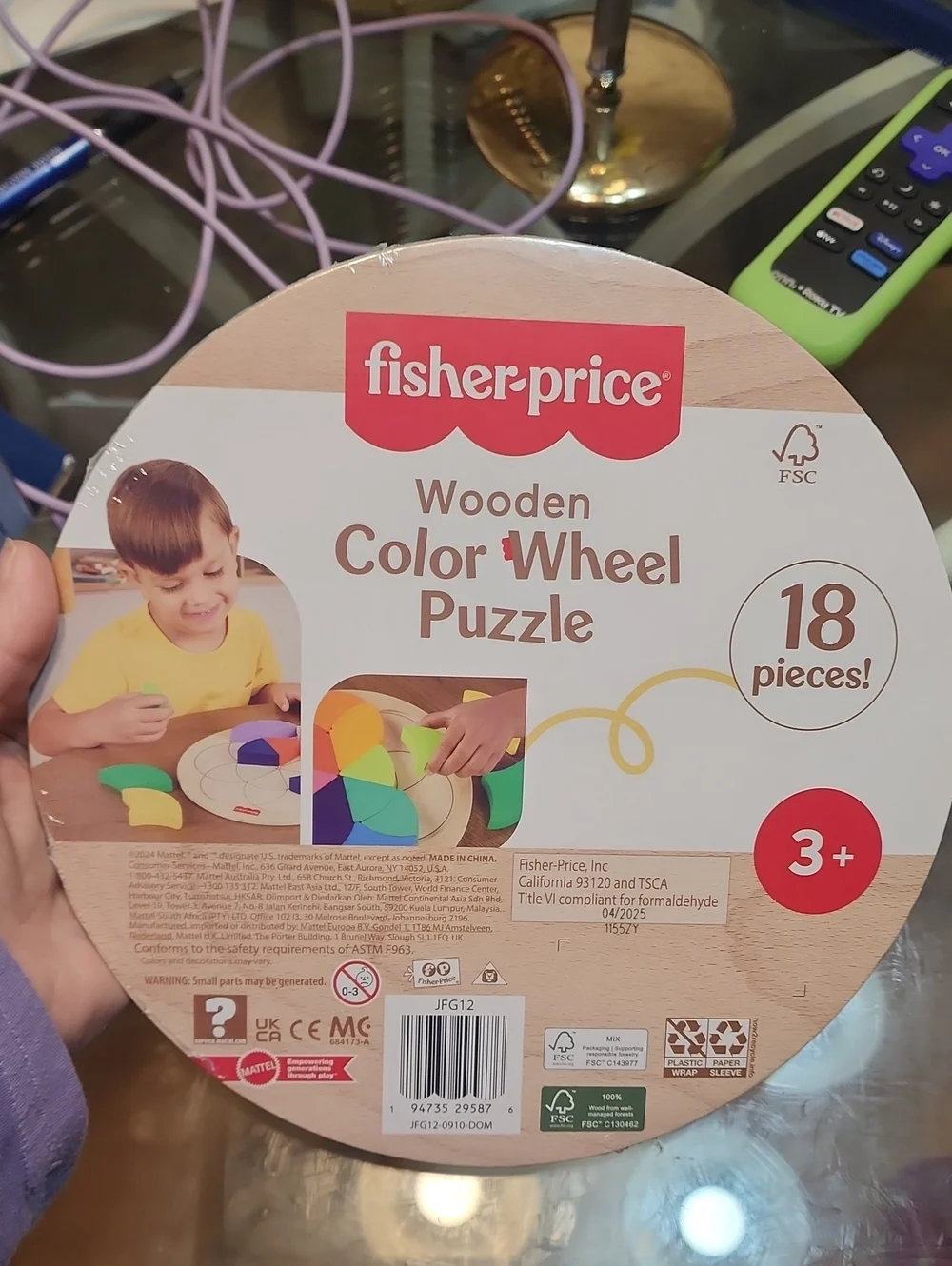 Fisher-Price Rainbow Flower Wooden Color Puzzle - Multicolor